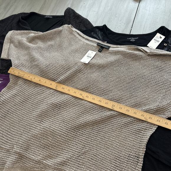 NWT Lane Bryant Purple Taupe Silver Shirt Lot of 4 Sz 14 16 Rhinestone Dragonfly - Picture 3 of 13